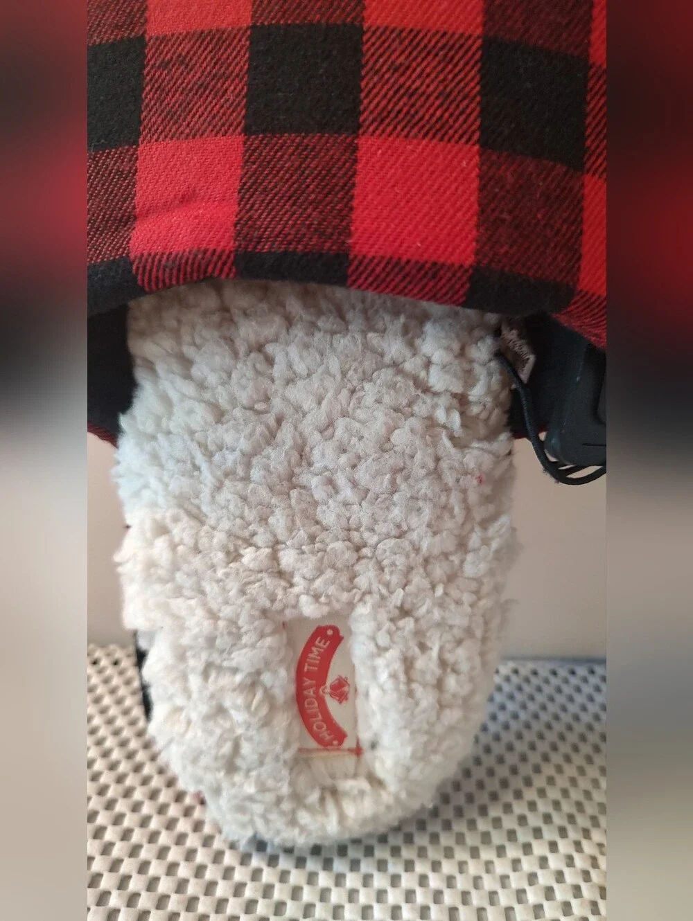 Holiday Time Men's Size 13/14 Slippers NWT Red/Black Checkered Christmas Warm